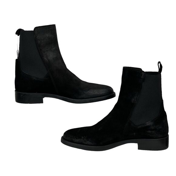 Emanuele Crasto Chelsea Boot Black Woman’s Distressed Suede SZ 9.5 Italy NEW - Picture 4 of 9
